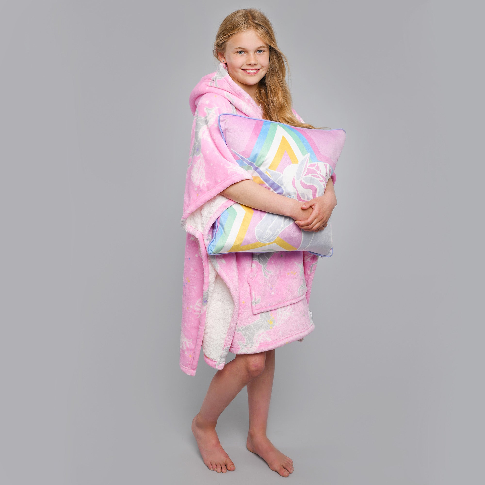 Unicorn Hooded Throw by Bedlam in Pink 75 x 92.5cm - Hooded Throw - Bedlam