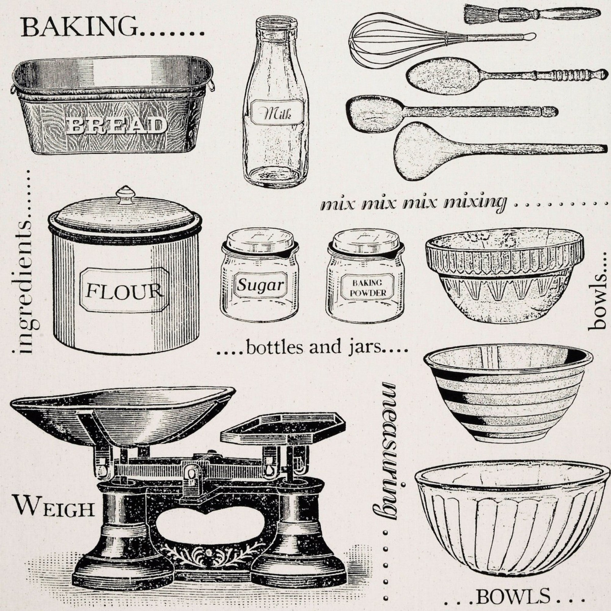 Ulster Weavers Cotton Tea Towel - Baking (100% Cotton, Black) - Tea Towel - Ulster Weavers