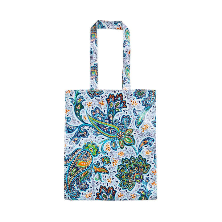 Ulster Weavers Wipeable PVC Gusset Bag - Italian Paisley (100% Cotton coated with PVC, Blue, Medium) - Bag - Ulster Weavers