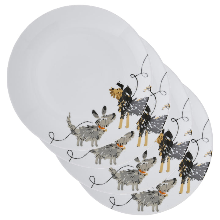 Ulster Weavers Dog Days Dinner Plate - Porcelain - 4 Pack One Size in White