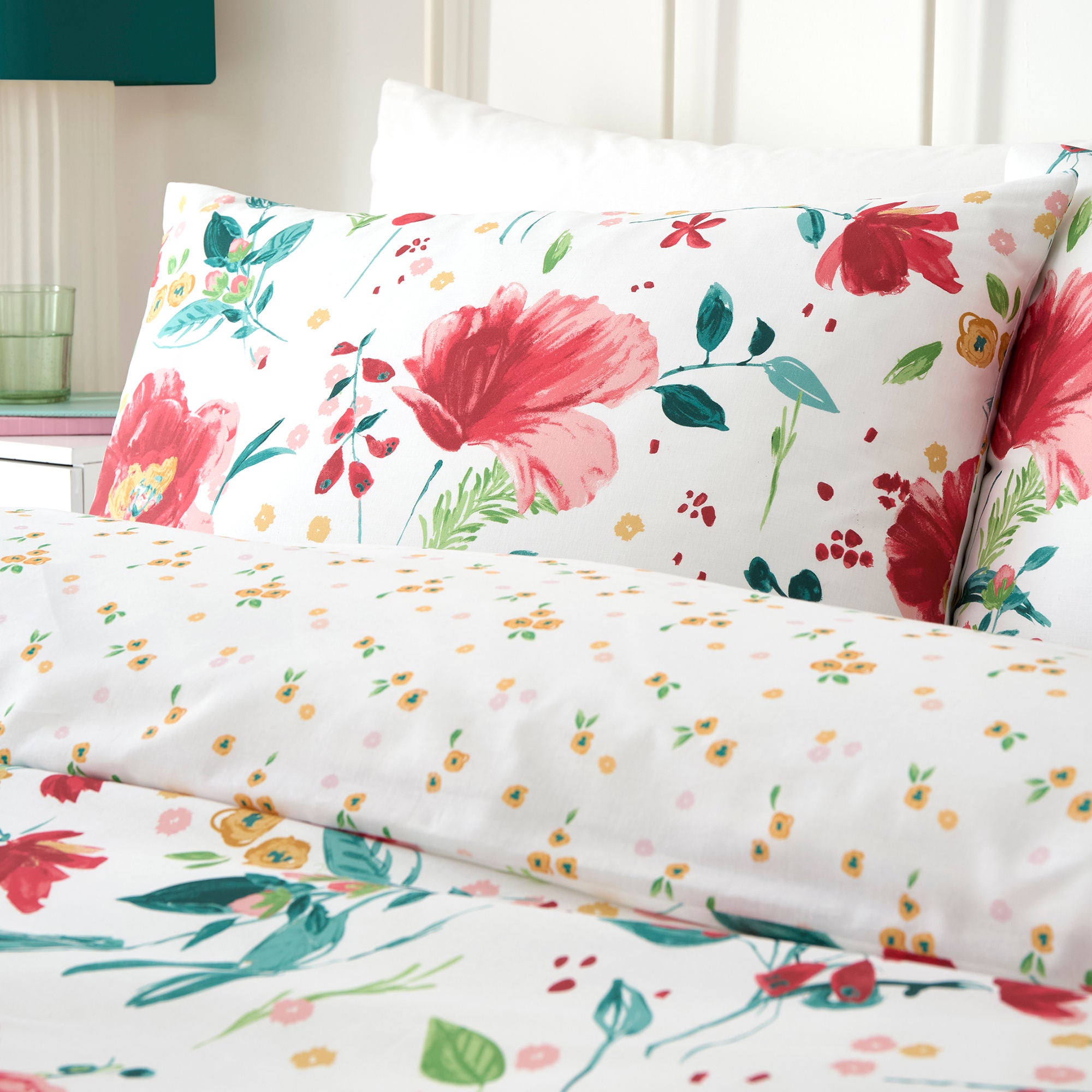 Abstract Poppy Duvet Cover Set in Red - Duvet Cover Set - Dreams & Drapes