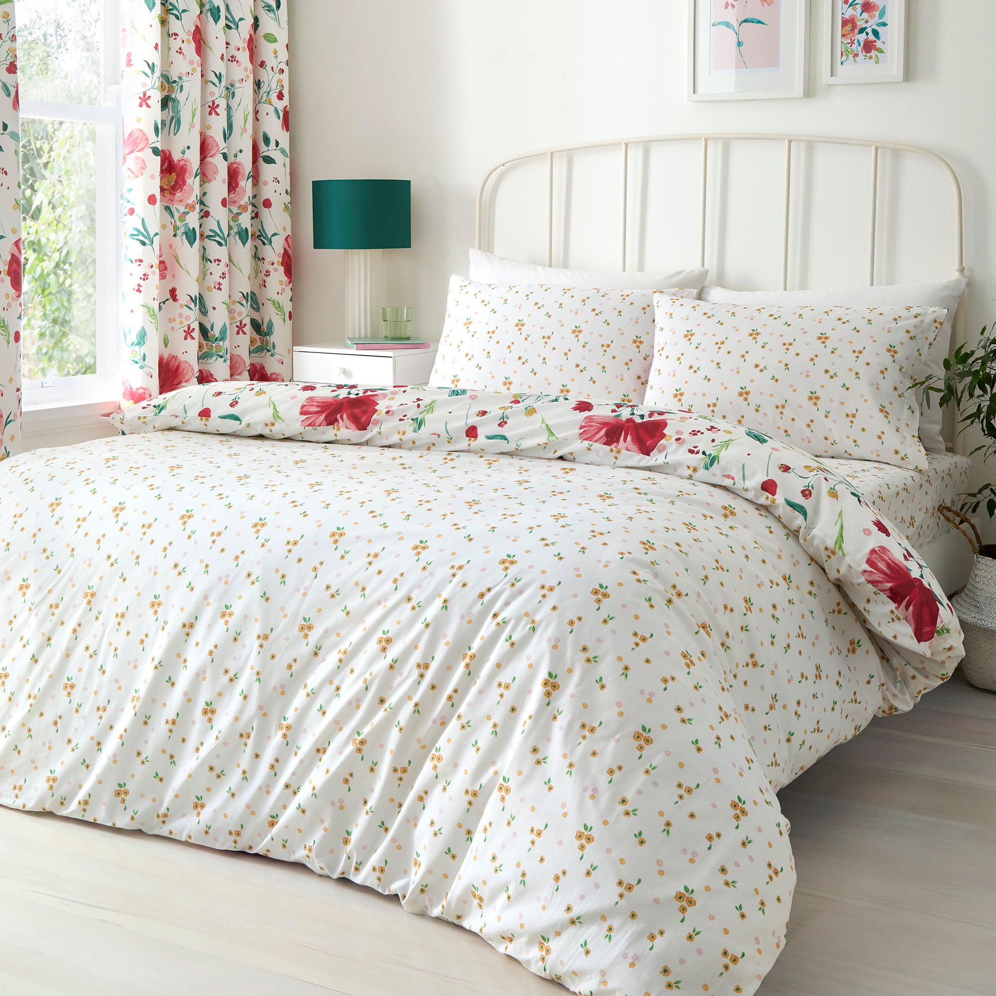 Abstract Poppy Duvet Cover Set in Red - Duvet Cover Set - Dreams & Drapes