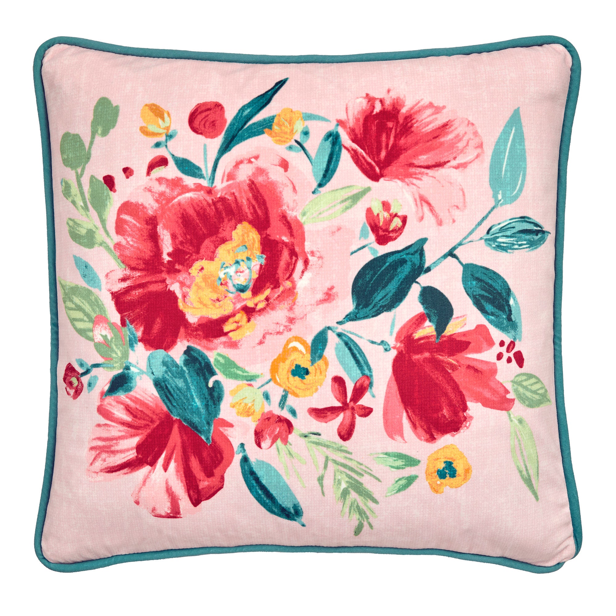 Abstract Poppy Cushion in Red 43 x 43cm - Cushion - Dreams & Drapes