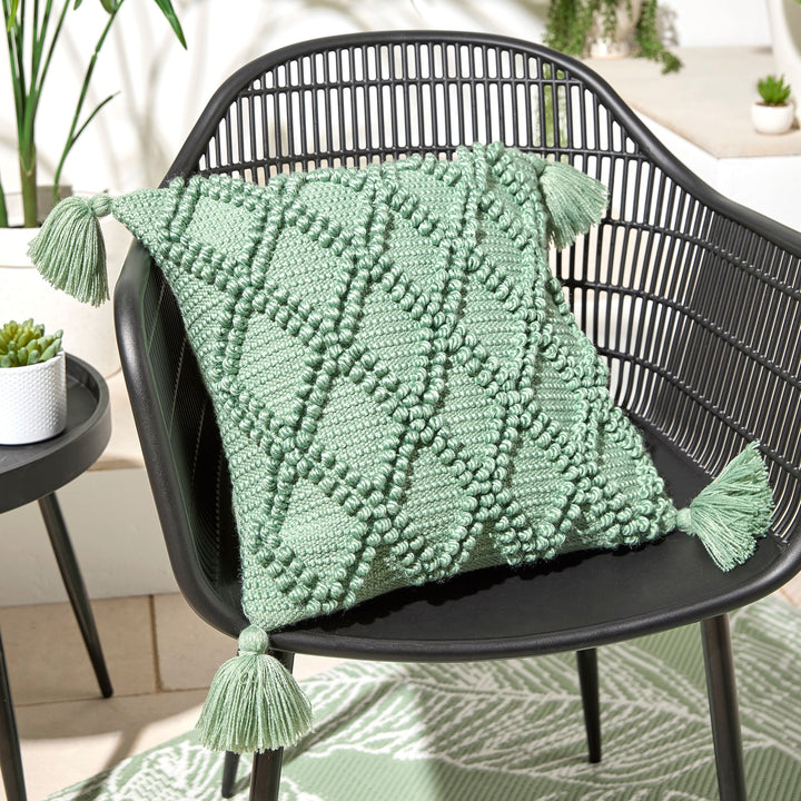 Alda Outdoor Cushion by Drift Home in Green 43 x 43cm