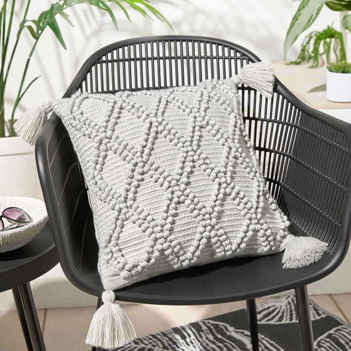 Alda Outdoor Cushion by Drift Home in Grey 43 x 43cm