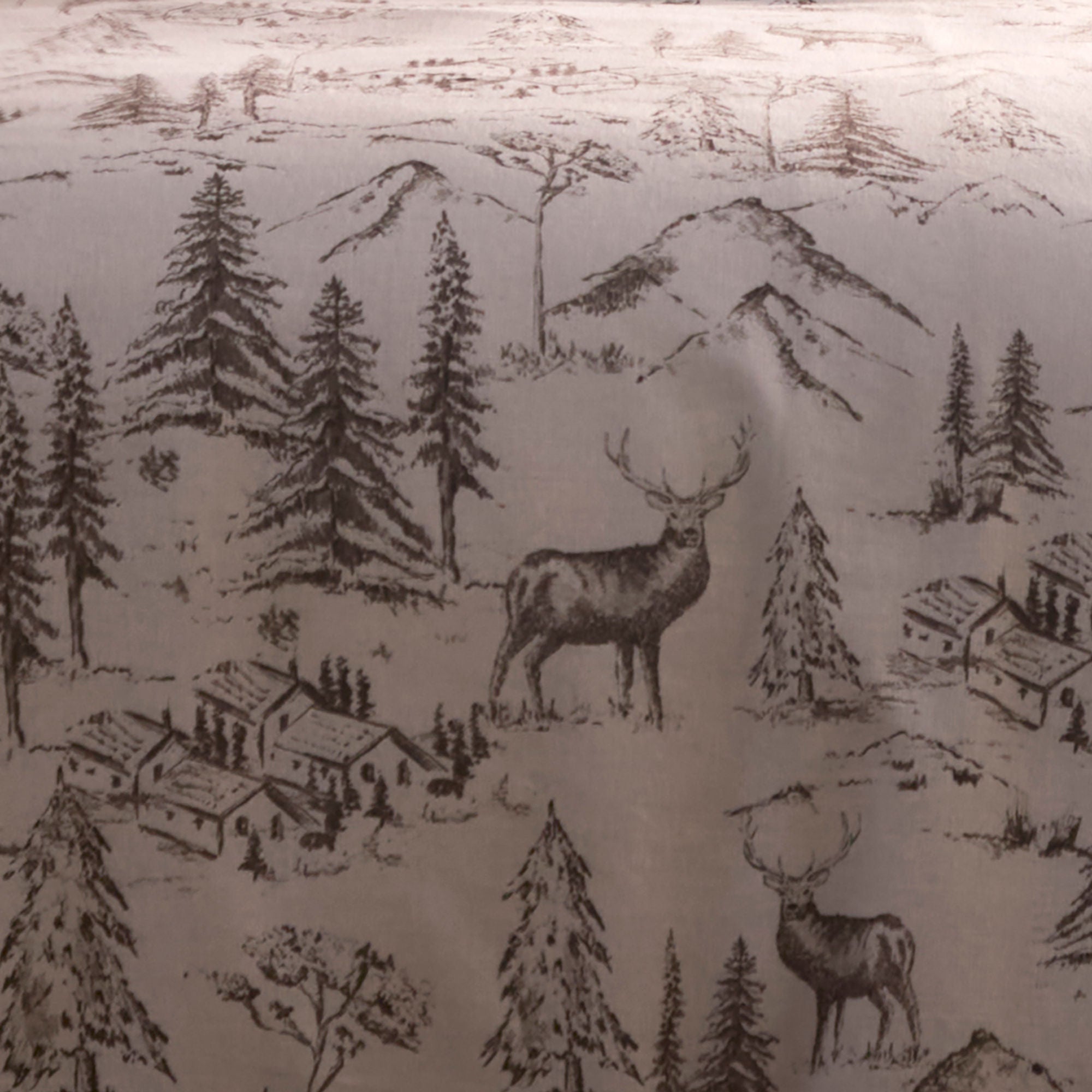 Alpine Stag Duvet Cover Set in Natural - Duvet Cover Set - Dreams & Drapes