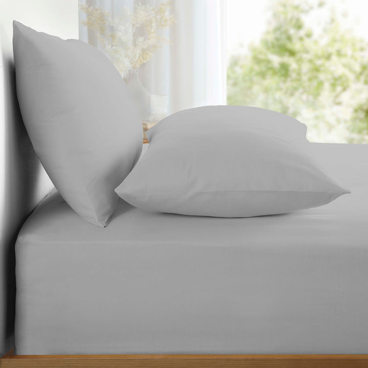 Appletree Pure Cotton 28cm Fitted Bed Sheet by Appletree Style in Silver - 28cm Fitted Bed Sheet - Appletree Style