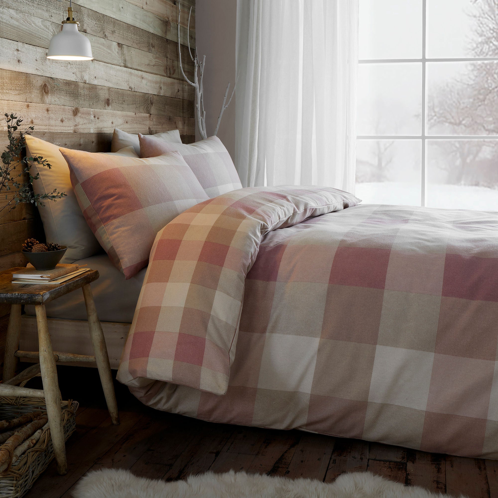 Ashford Check Duvet Cover Set in Natural - Duvet Cover Set - Appletree
