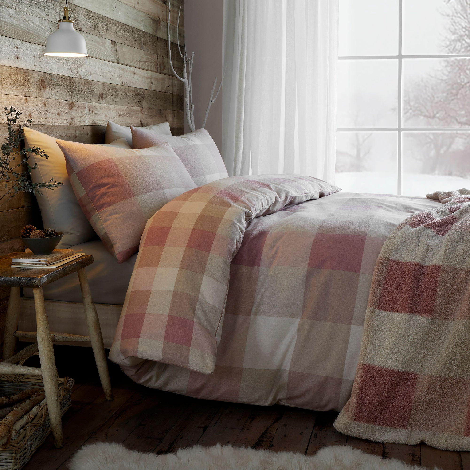 Ashford Check Duvet Cover Set in Natural - Duvet Cover Set - Appletree