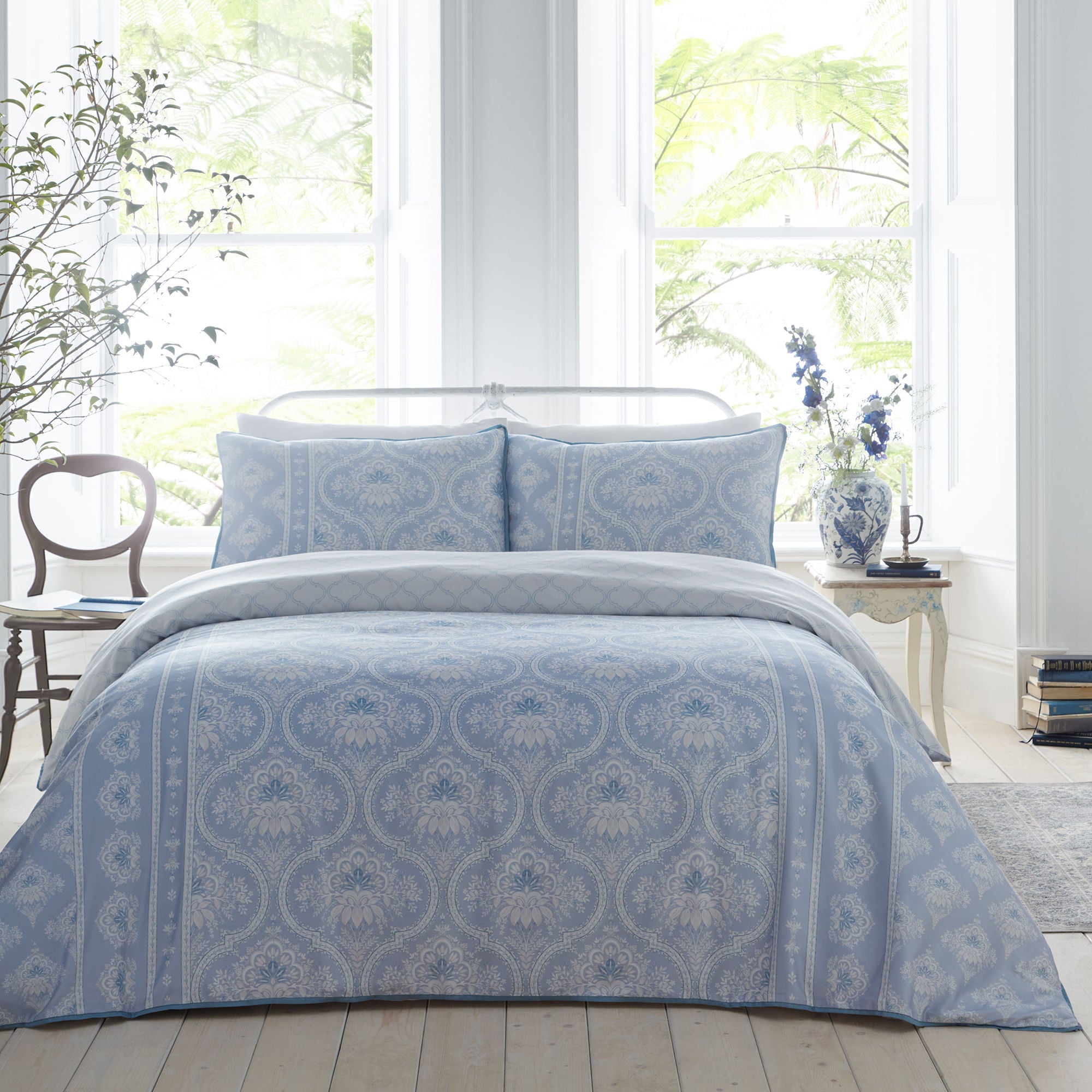 Alexia Duvet Cover Set by Appletree Heritage in Blue - Duvet Cover Set - Appletree Heritage