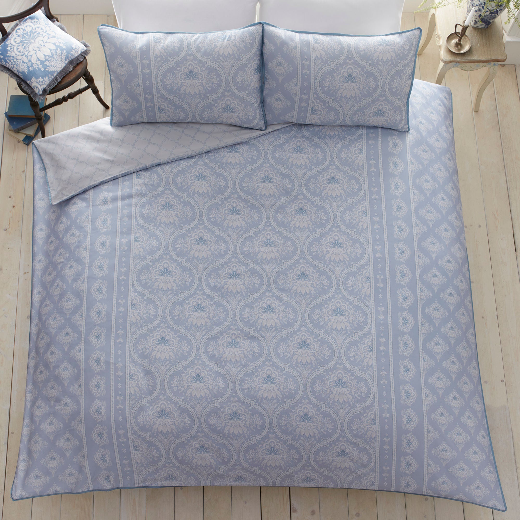 Alexia Duvet Cover Set by Appletree Heritage in Blue - Duvet Cover Set - Appletree Heritage