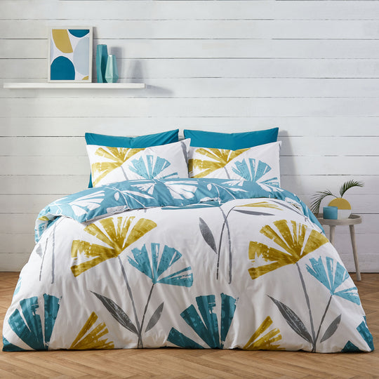 Alma Duvet Cover Set by Fusion in Teal