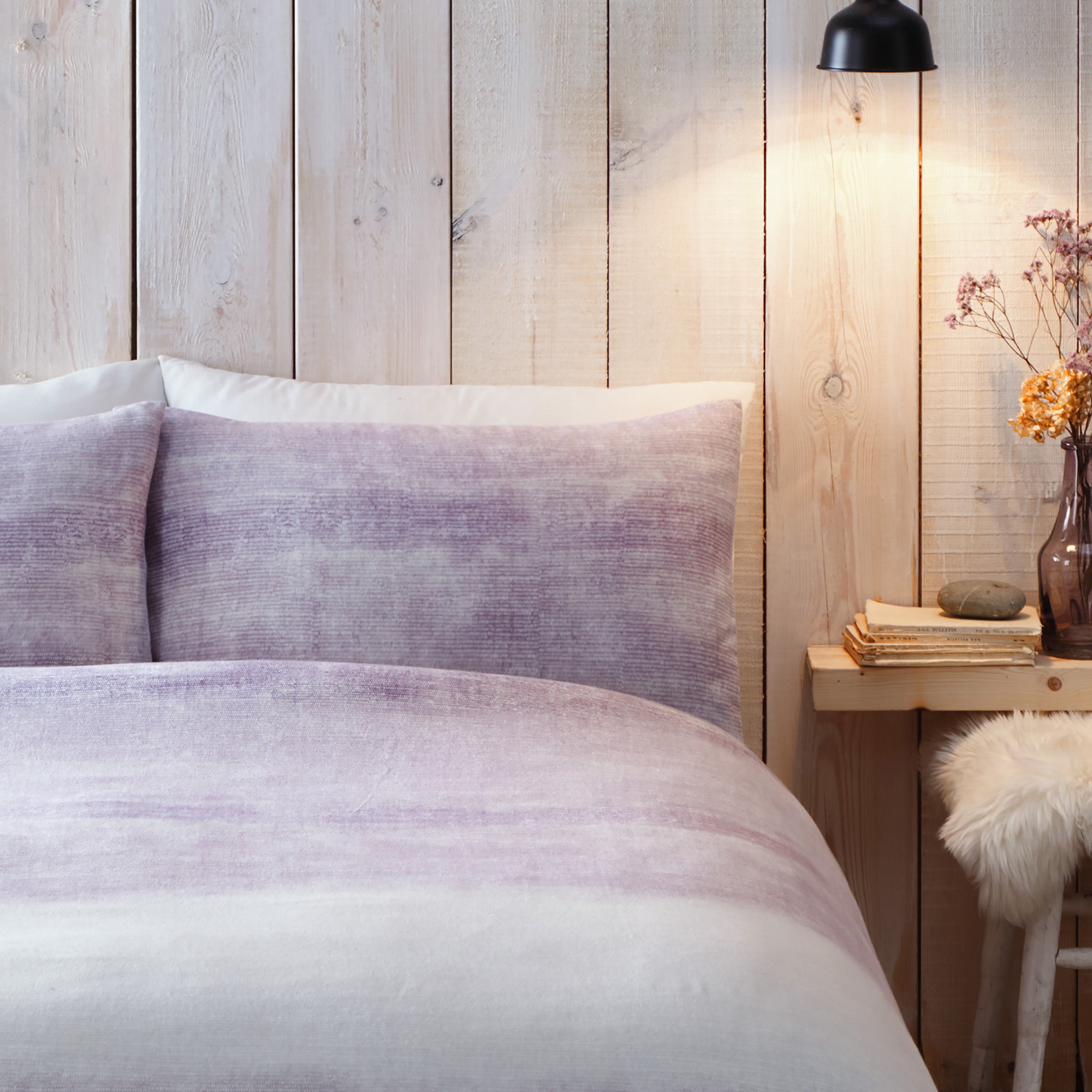 Anson Stripe Duvet Cover Set by Appletree Hygge in Mauve - Duvet Cover Set - Appletree Hygge