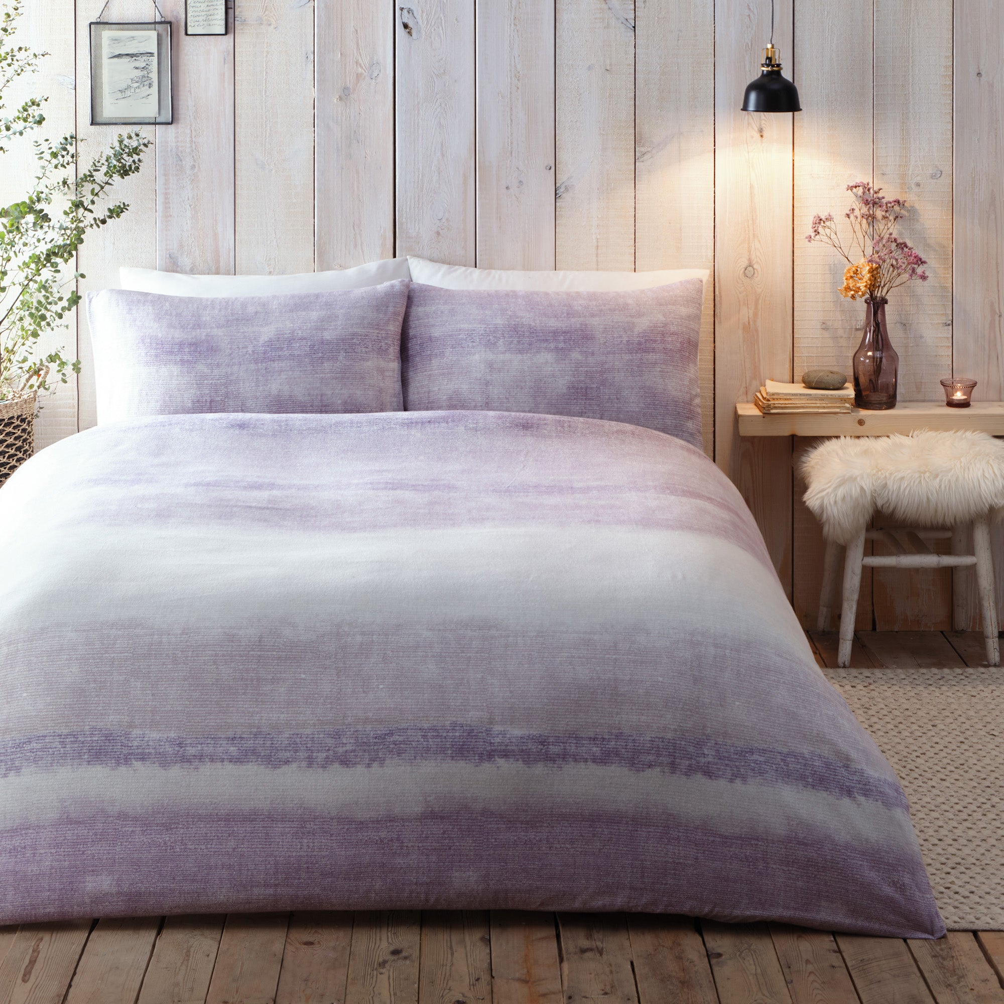 Anson Stripe Duvet Cover Set by Appletree Hygge in Mauve - Duvet Cover Set - Appletree Hygge