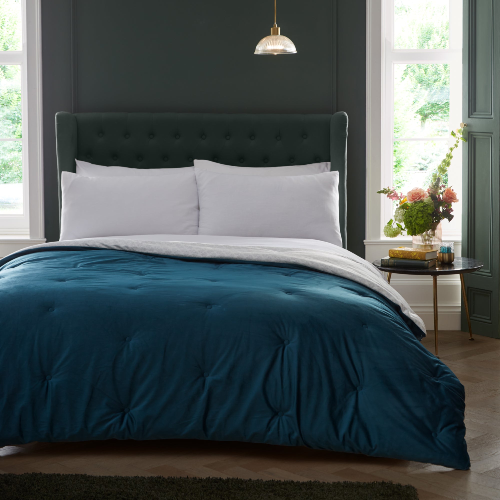 Austell Bedspread by Appletree Heritage in Teal 150cm x 220cm - Bedspread - Appletree Heritage