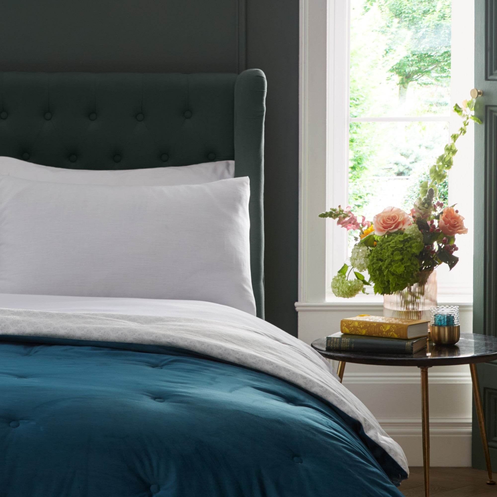 Austell Bedspread by Appletree Heritage in Teal 150cm x 220cm - Bedspread - Appletree Heritage