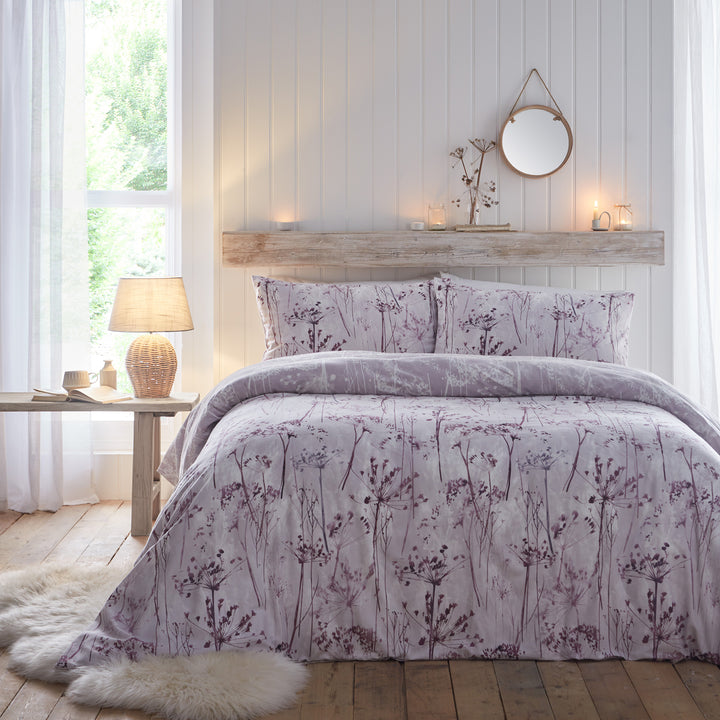 Azalea Duvet Cover Set by Drift Home in Damson - Duvet Cover Set - Drift Home