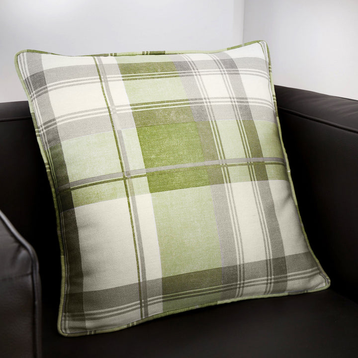 Balmoral Check Cushion by Fusion in Green 43 x 43cm - Cushion - Fusion