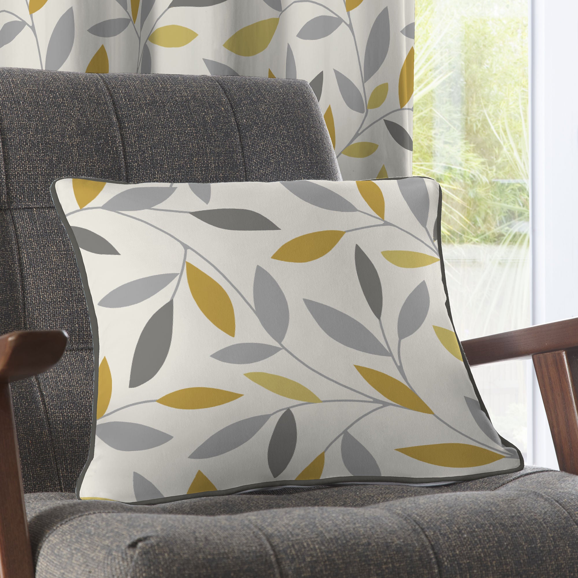 Beechwood Cushion by Fusion in Ochre 43 x 43cm - Cushion - Fusion