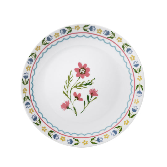 Boho Floral Porcelain Side Plate in Multicolour