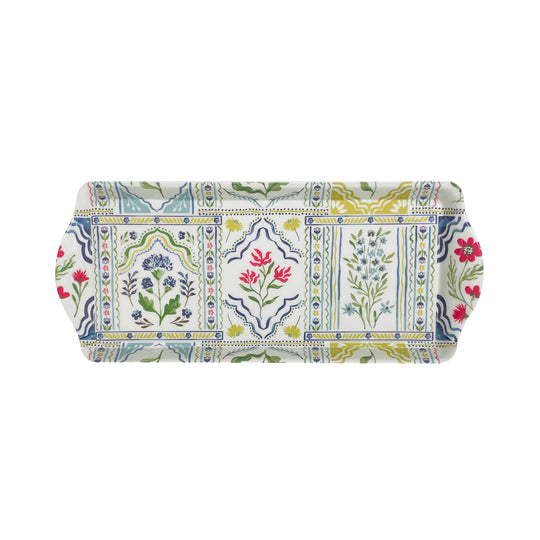Boho Floral Small Serving Tray in Multicolour