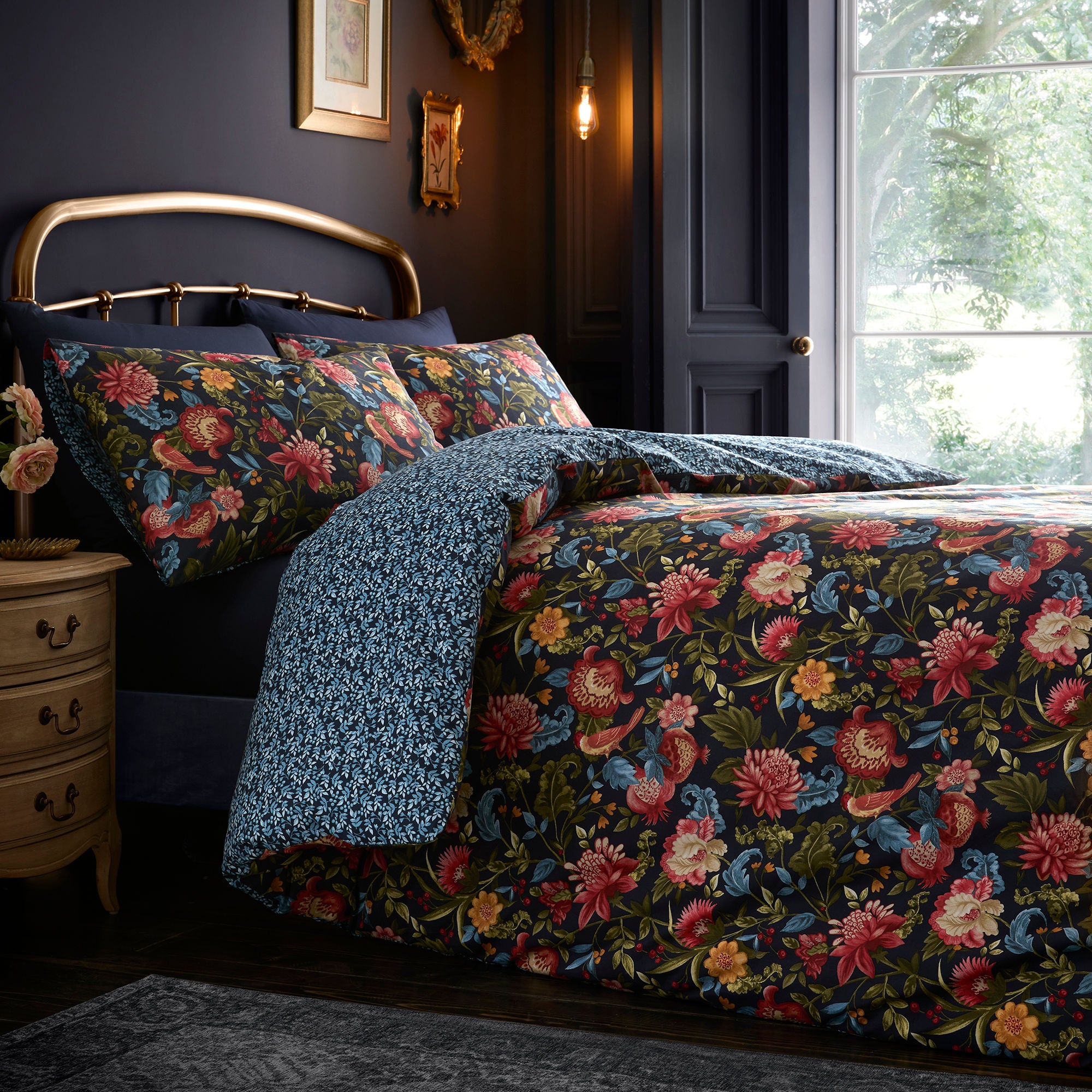 Bejewelled Duvet Cover Set in Navy - Duvet Cover Set - Dreams & Drapes