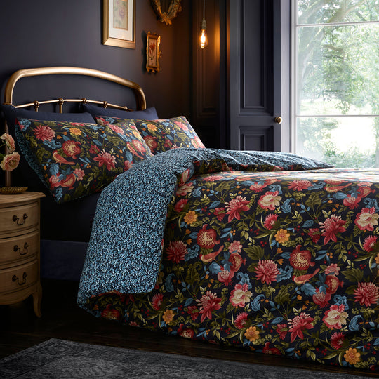 Bejewelled Duvet Cover Set in Navy