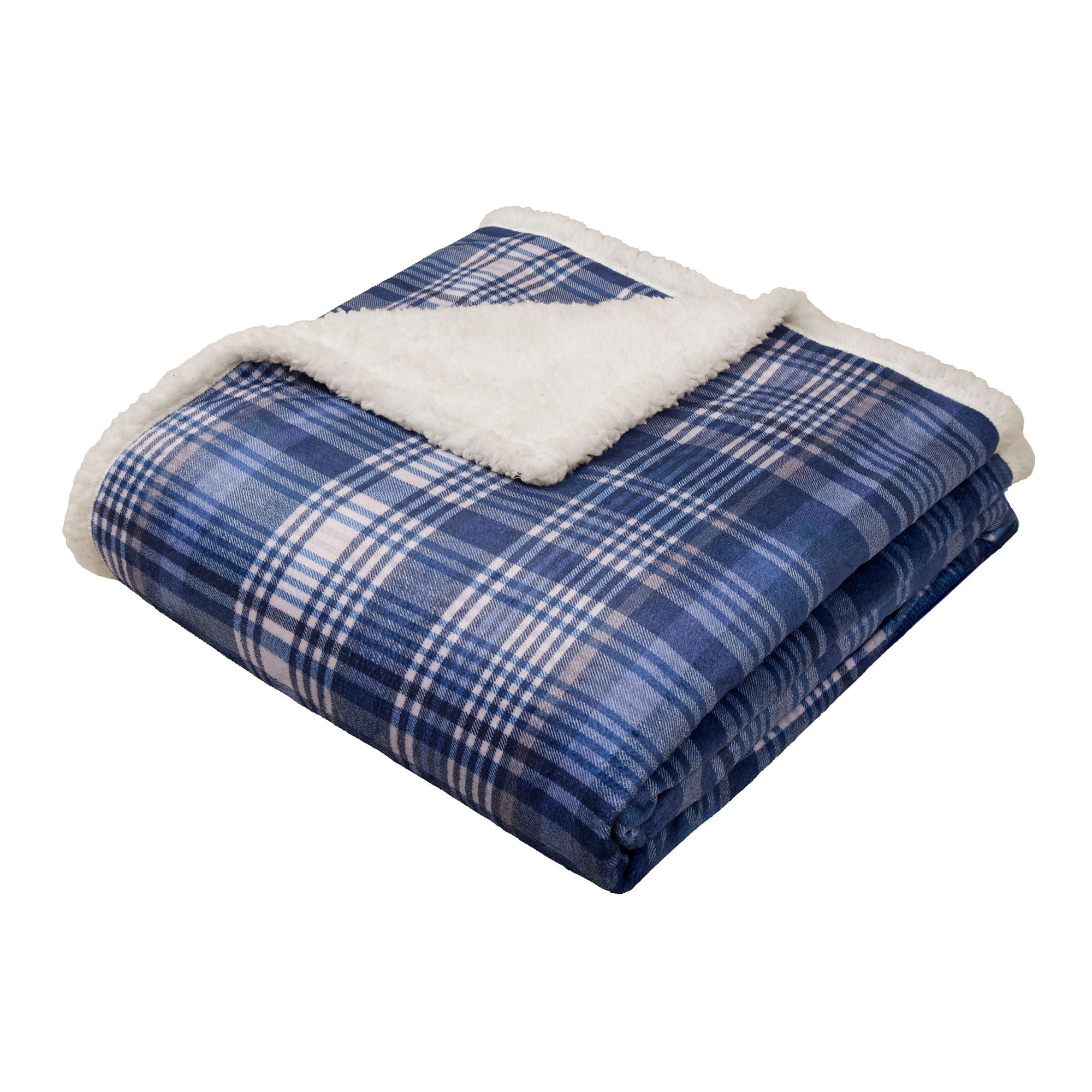 Bennet Check Throw in Navy 150 x 200cm - Throw - D & D Lodge