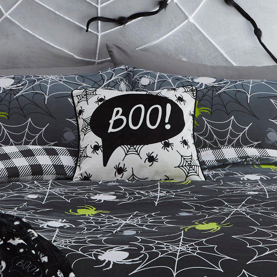 Boo Halloween Cushion in Black 43 x 43cm