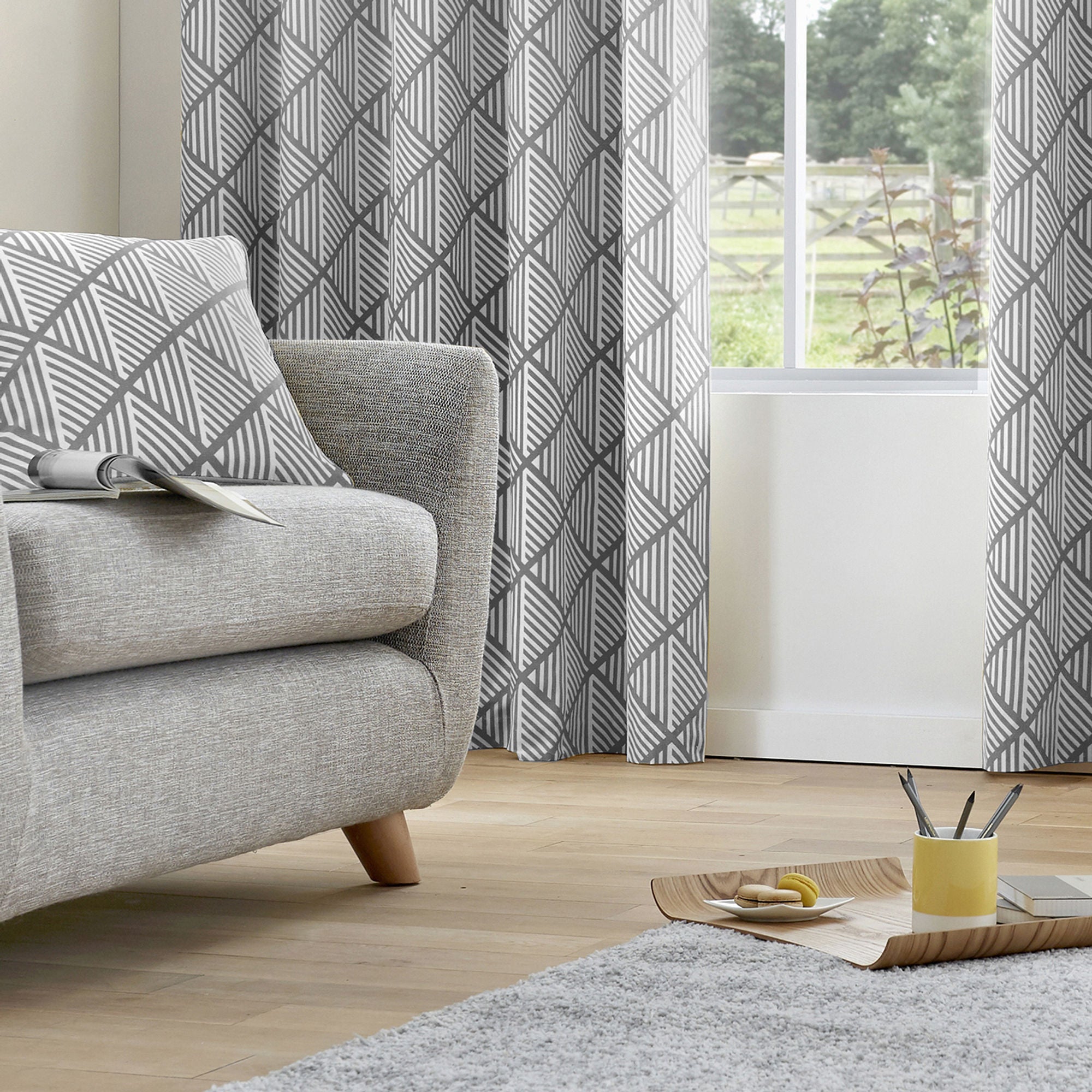 Brooklyn Cushion by Fusion in Grey 43 x 43cm - Cushion - Fusion