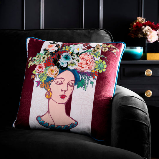 Bouquet Lady Cushion in Multi 43 x 43cm