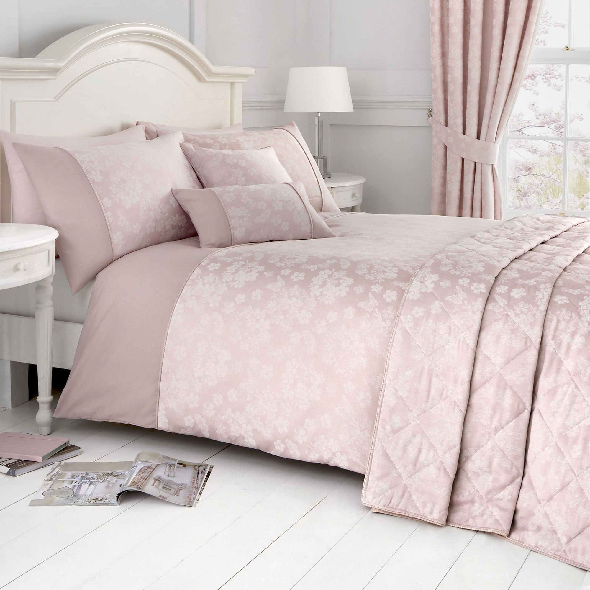 Blossom Bedspread by Dreams & Drapes Woven in Blush 240x220cm - Bedspread - Dreams & Drapes Woven