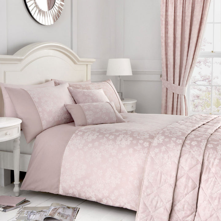 Blossom Duvet Cover Set by Dreams & Drapes Woven in Blush - Duvet Cover Set - Dreams & Drapes Woven