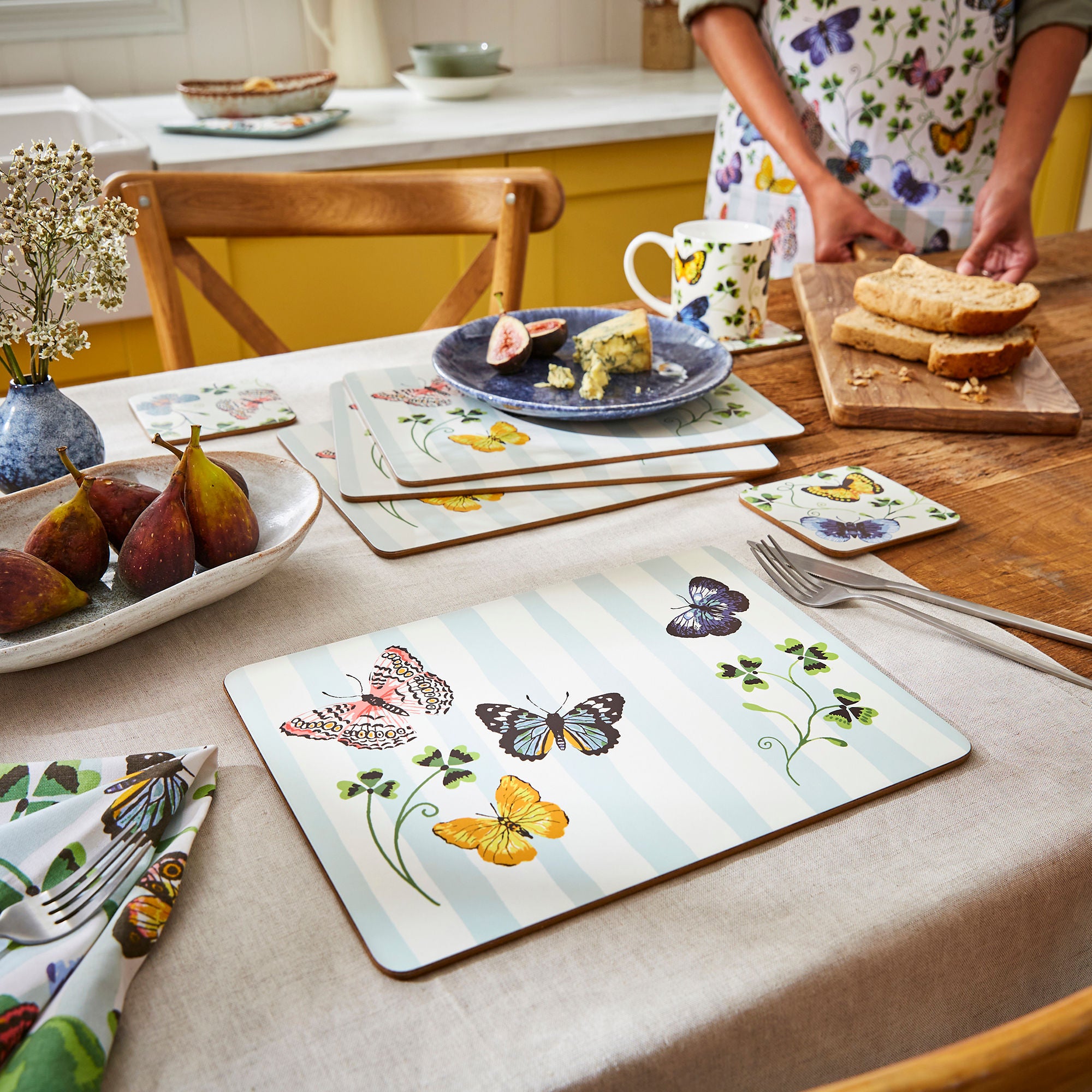Butterfly Grove Coasters 4 Pack in Blue - Coaster - Ulster Weavers