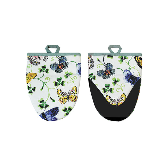 Butterfly Grove Microwave Mitts Pair in Blue