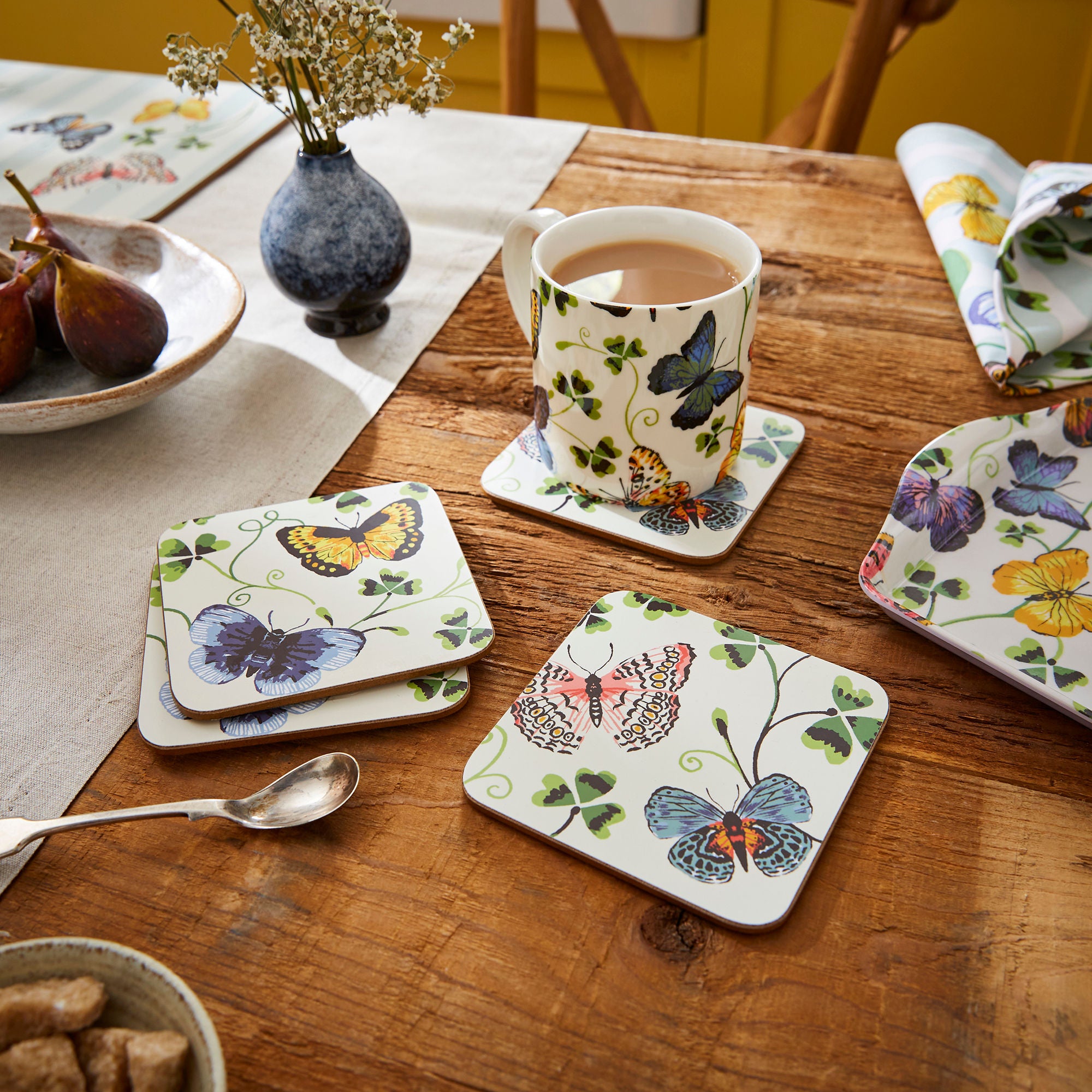 Butterfly Grove Bone China Mug in Blue - Mug - Ulster Weavers