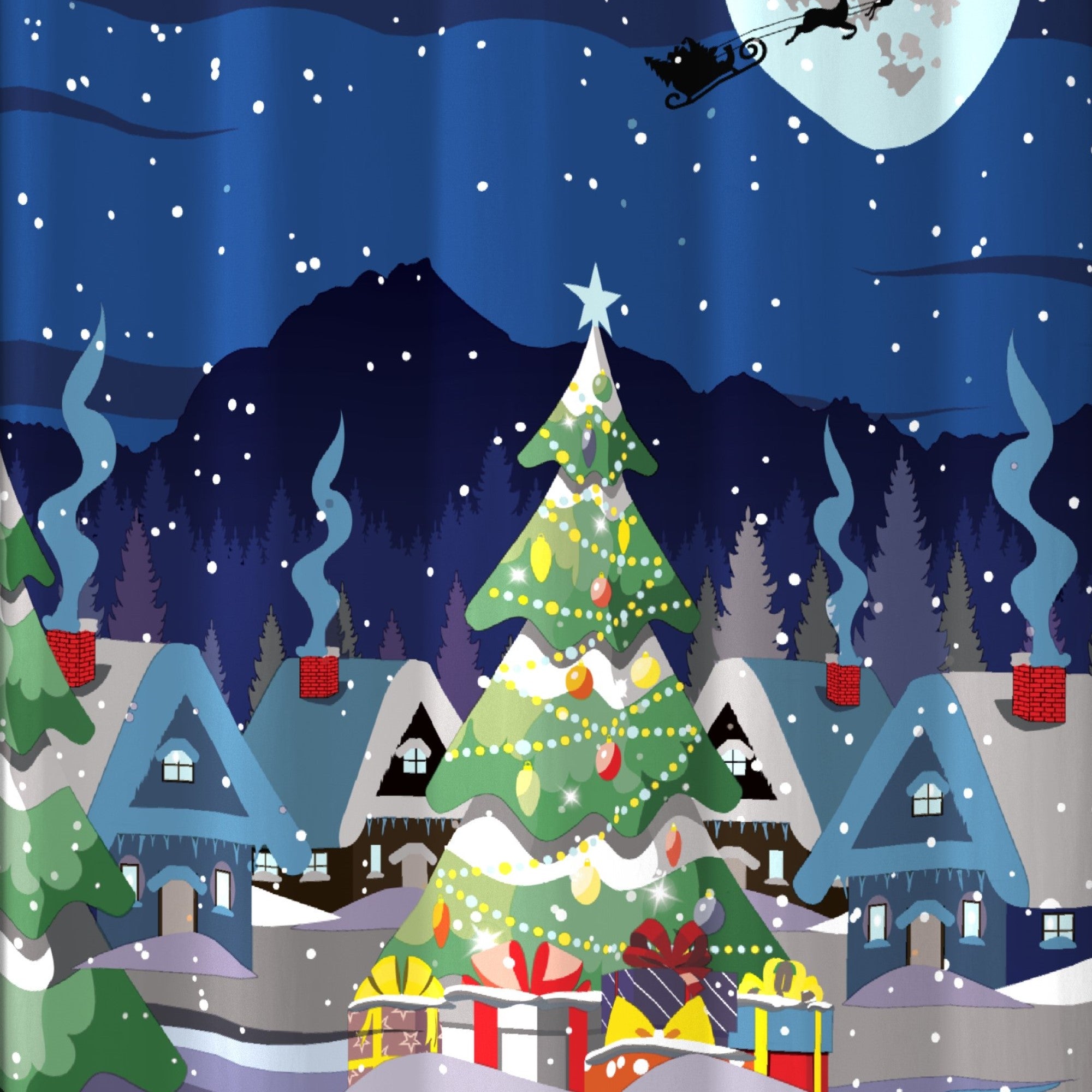 Glow In The Dark Eyelet Single Panel Door Curtain by Bedlam Christmas in Multi - Eyelet Single Panel Door Curtain - Bedlam Christmas