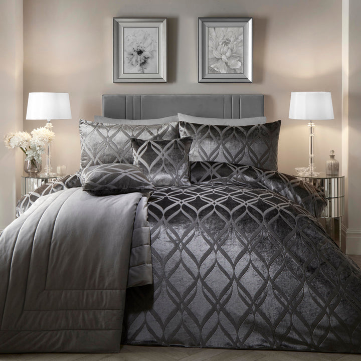 Belfort Duvet Cover Set by Soiree in Slate - Duvet Cover Set - Soiree