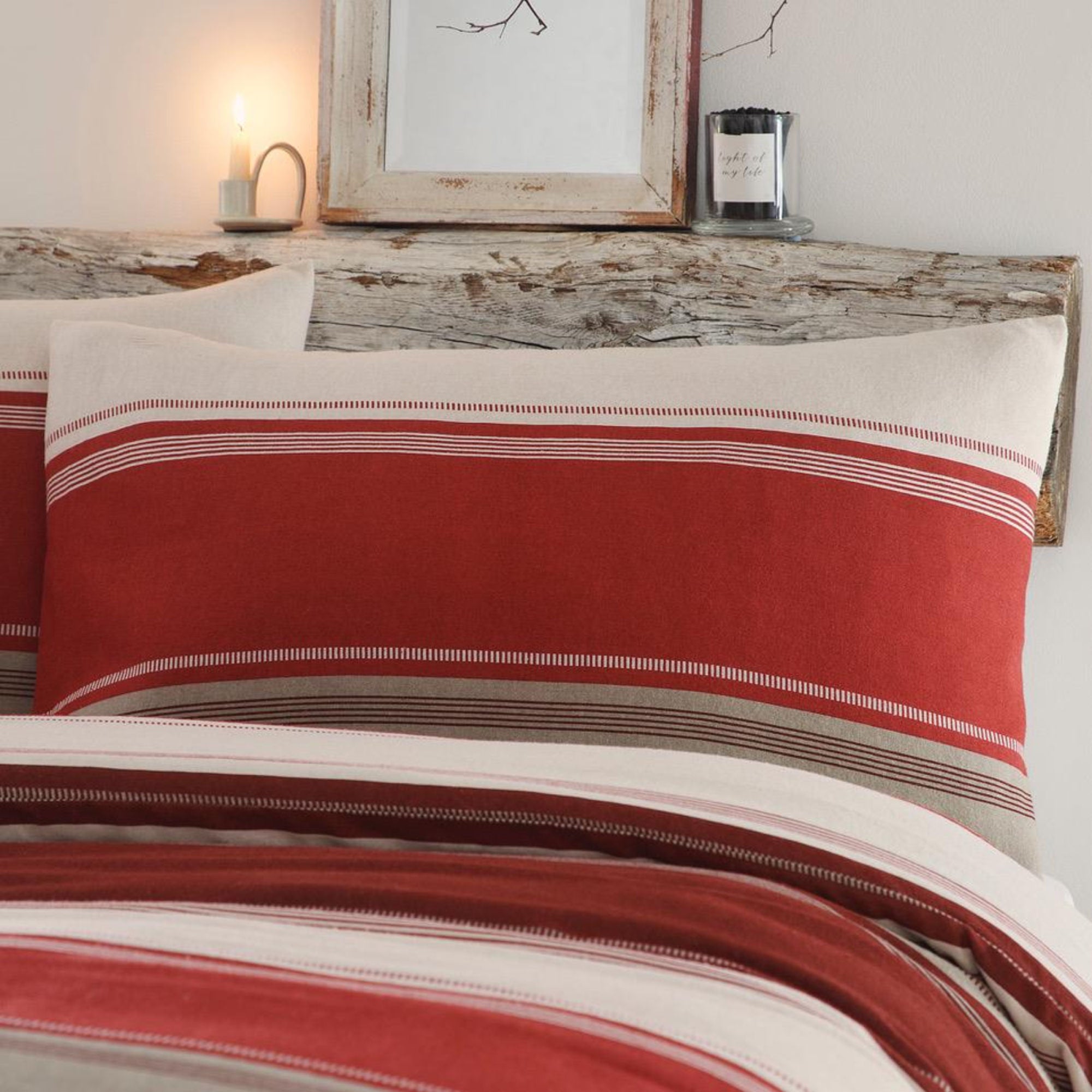 Betley Brushed Duvet Cover Set by Fusion Snug in Red - Duvet Cover Set - Fusion Snug