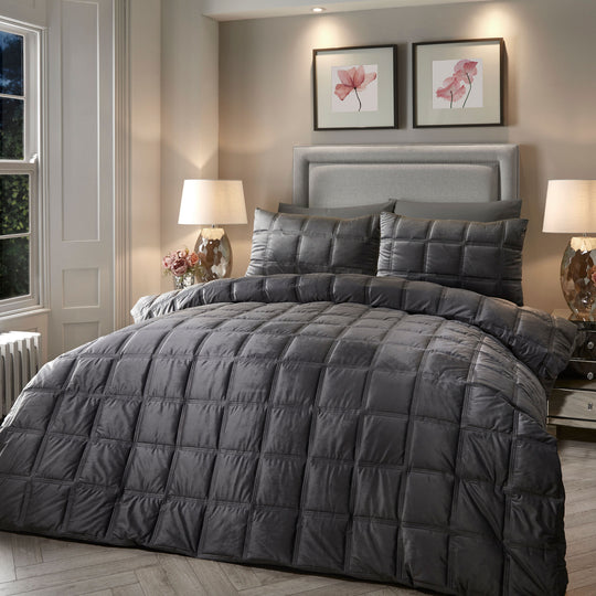 Brighton Square Duvet Cover Set in Slate