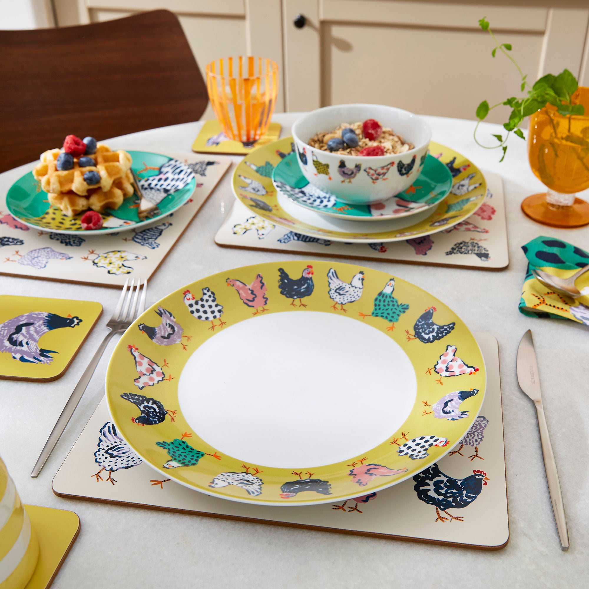 Chick Chicken Porcelain Dinner Plate in Yellow - Plates - Ulster Weavers