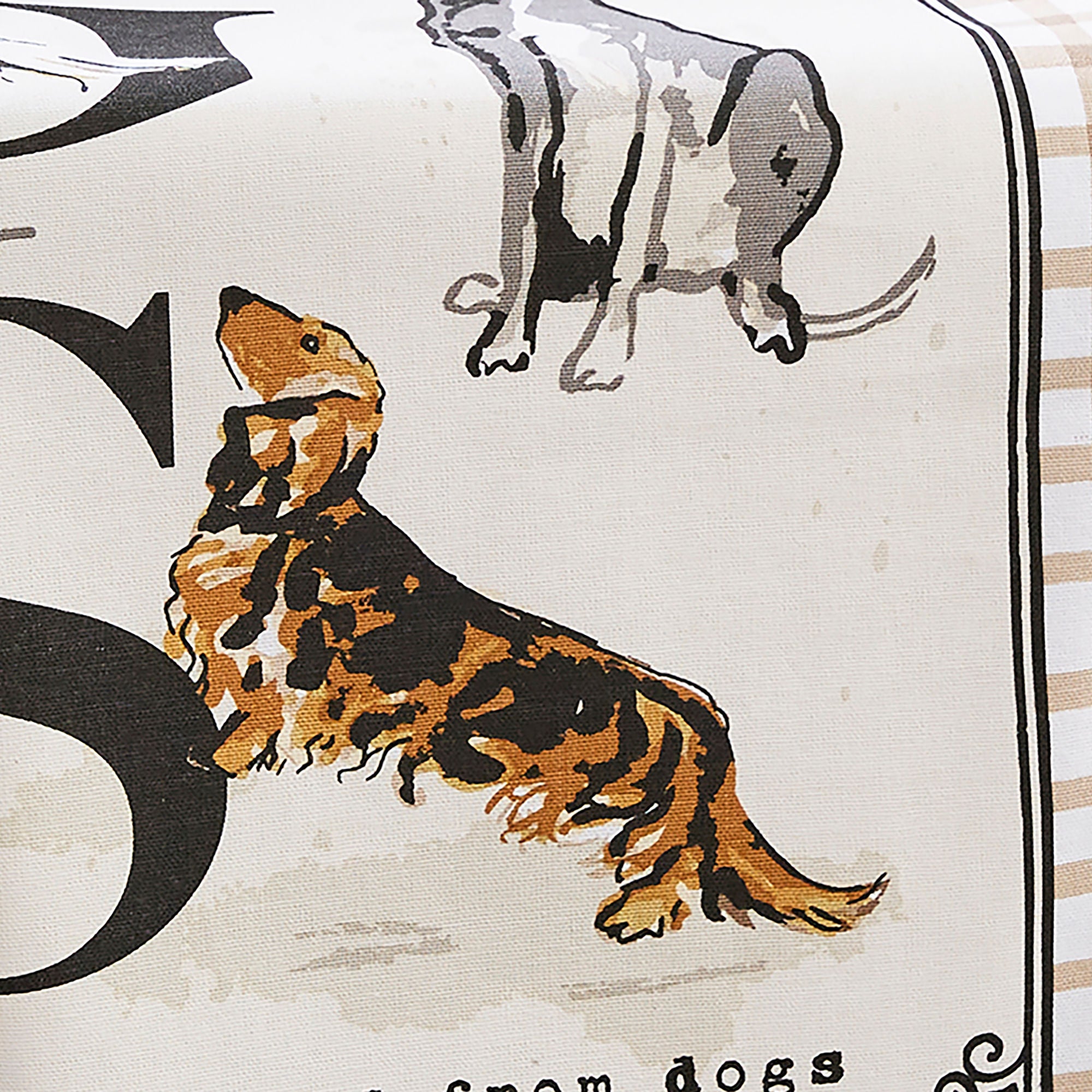 Country Dogs Cotton Tea Towel in Brown - Tea Towel - Ulster Weavers