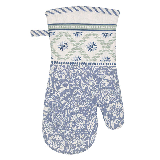 Coastal Treasures Gauntlet Oven Glove in Blue