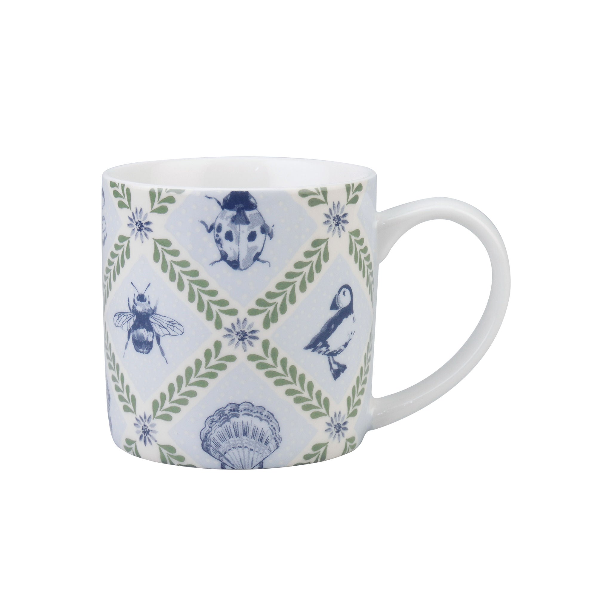 Coastal Treasures Bone China Mug in Blue - Mug - Ulster Weavers