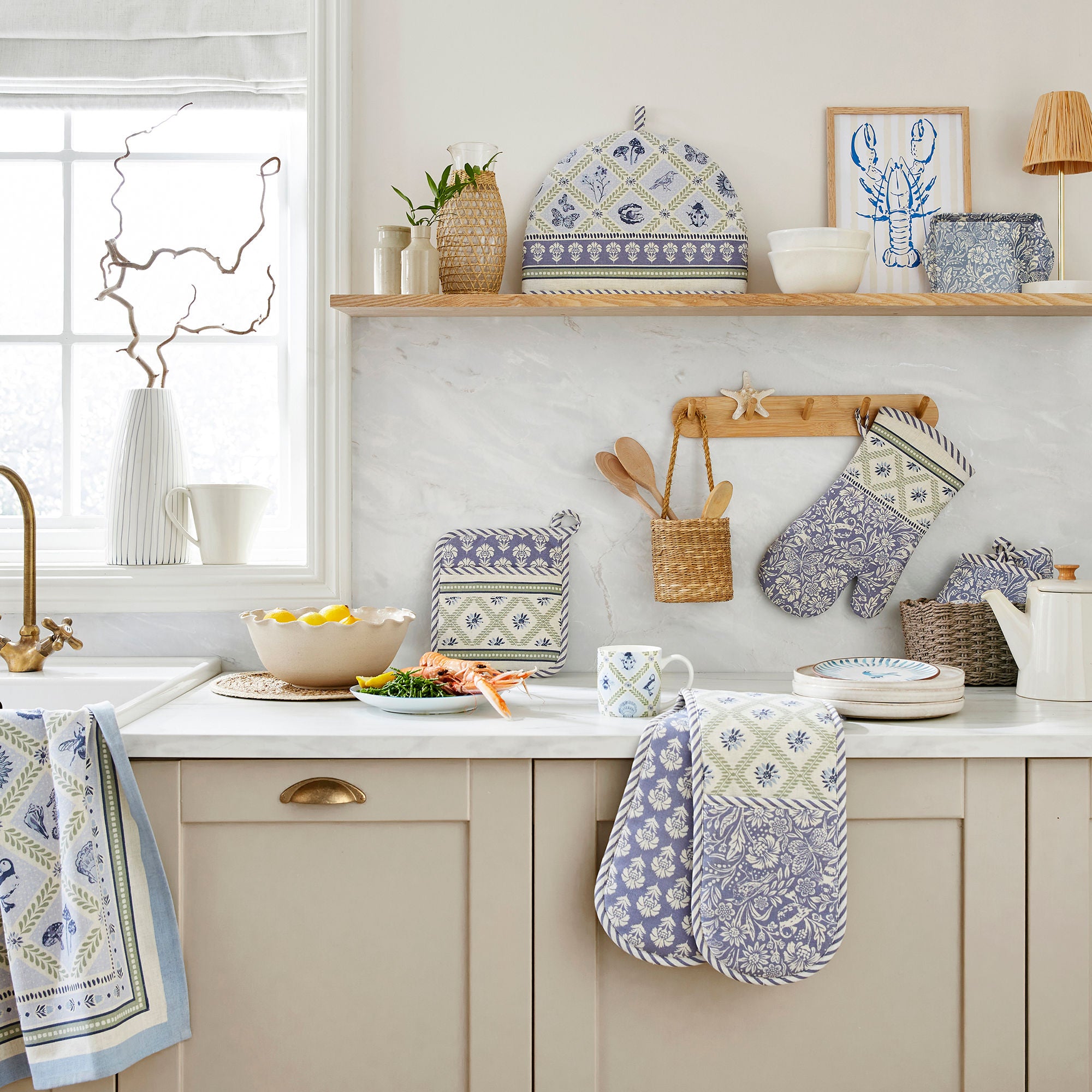 Coastal Treasures Scatter Tray in Blue - Tray - Ulster Weavers