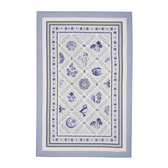 Coastal Treasures Cotton Tea Towel in Blue