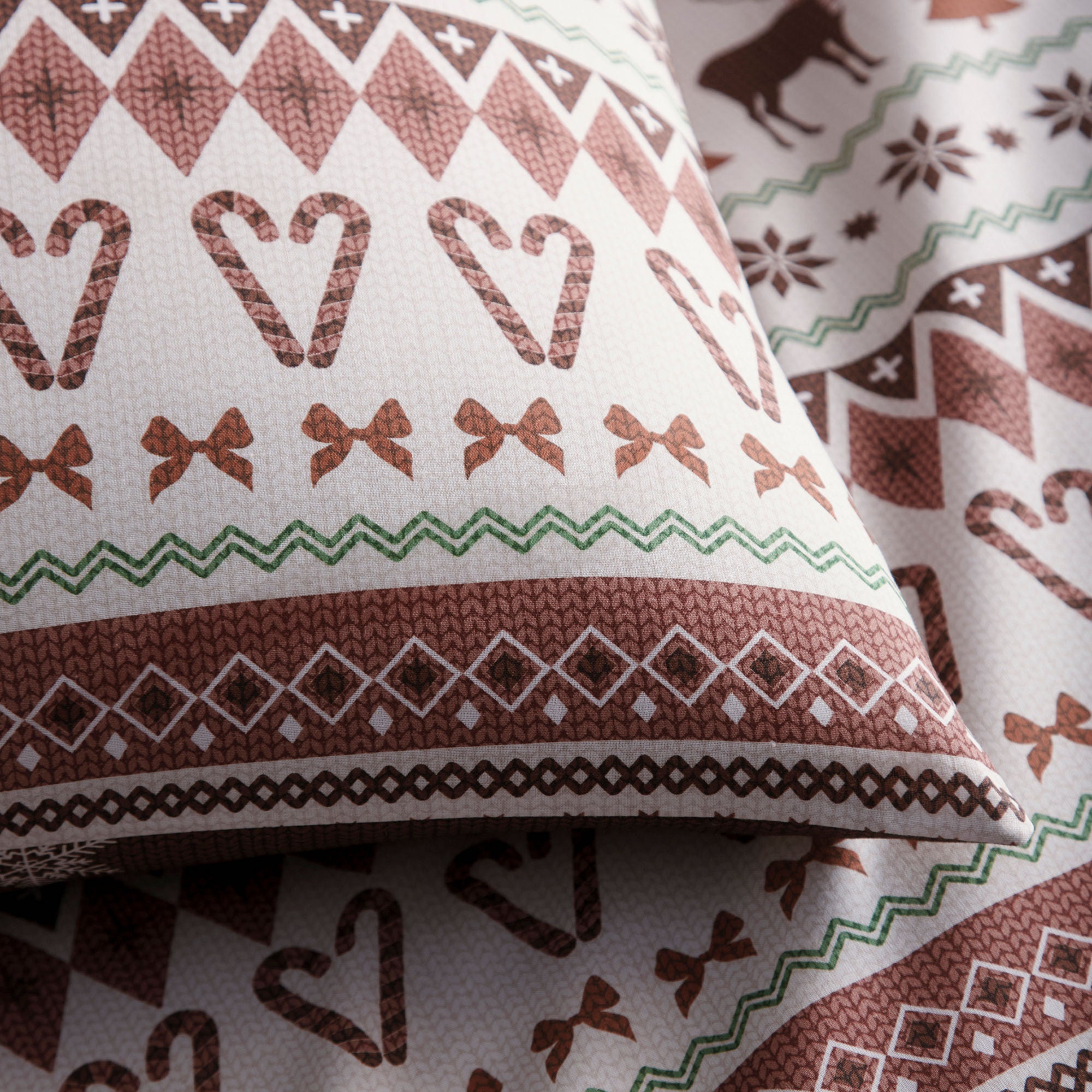 Christmas Fairisle Duvet Cover Set in Natural - Duvet Cover Set - Fusion