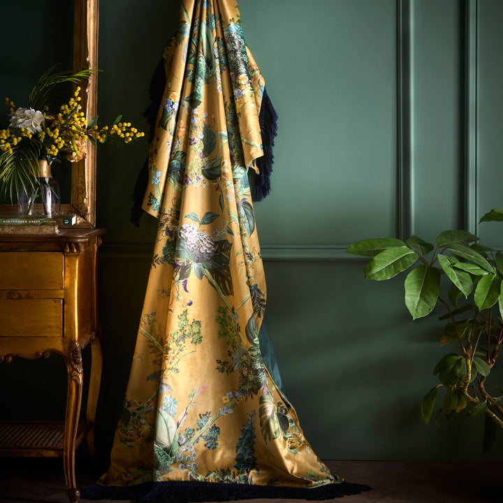 Cotswold Fantasia Throw in Gold 130 x 180cm - Throw - Laurence Llewelyn-Bowen