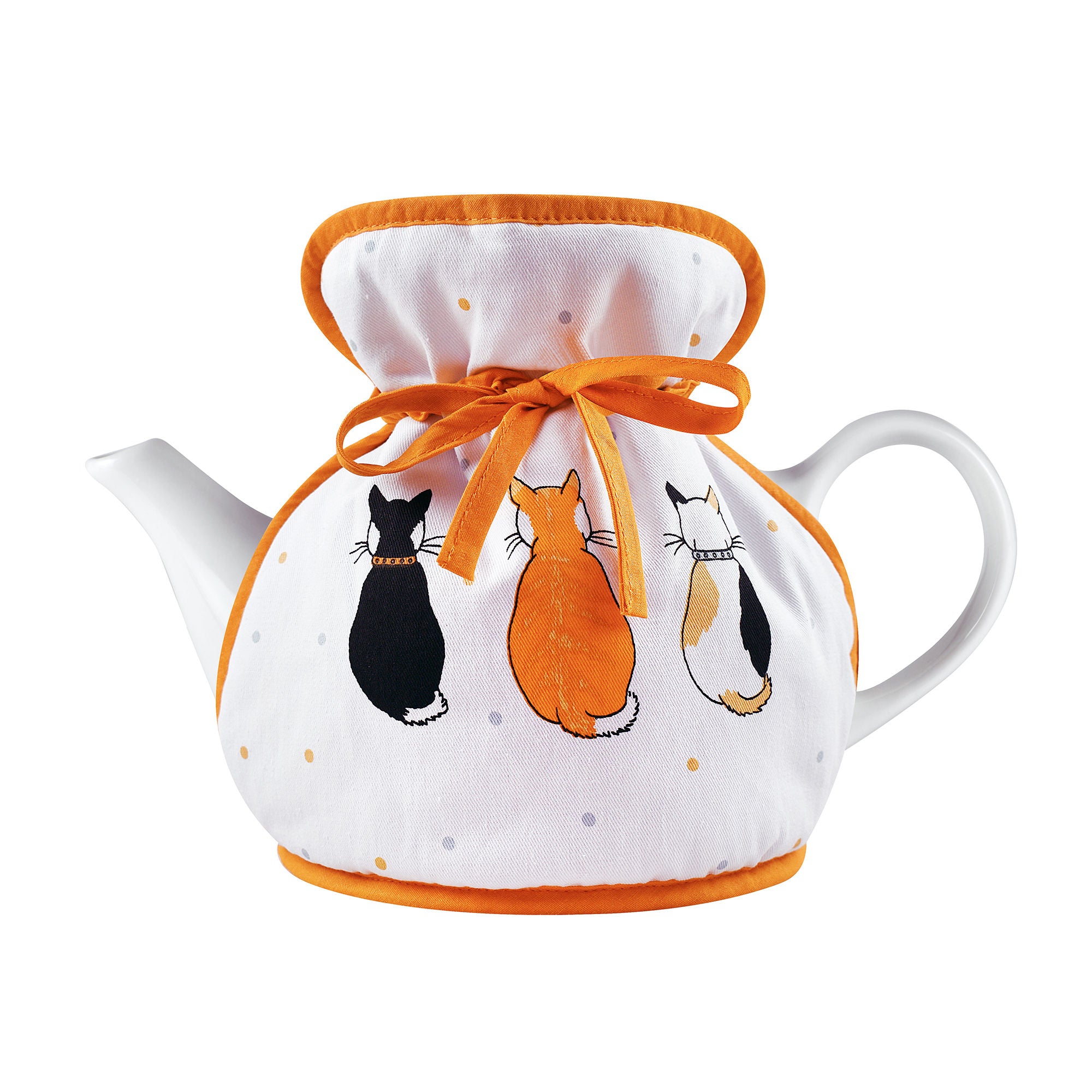 Cats In Waiting 2026 Tea Cosy Muff in Orange - Tea Cosy - Ulster Weavers