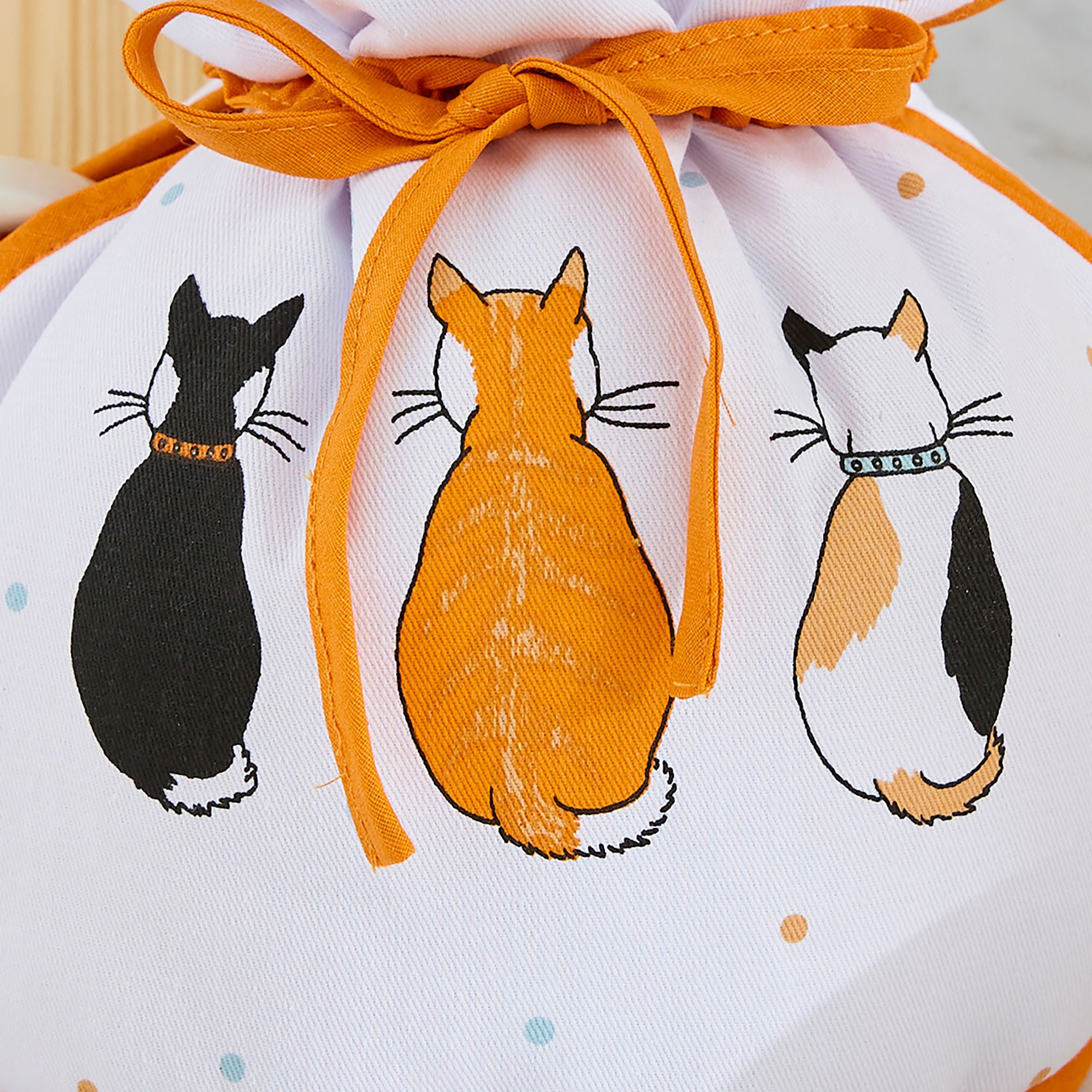 Cats In Waiting 2026 Tea Cosy Muff in Orange - Tea Cosy - Ulster Weavers